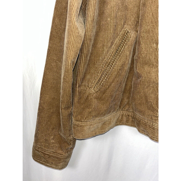 VINTAGE Polo Ralph Lauren Corduroy Bomber Jacket Mens XL Brown Flannel Lined Red - Picture 12 of 13